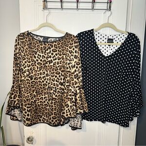 Coco Bianco tops lot of 2 large bell sleeves